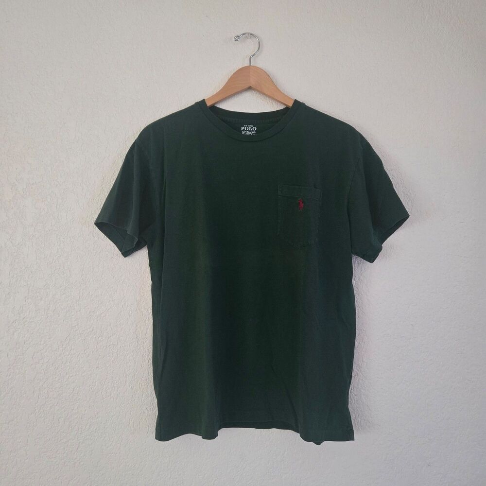 Polo Ralph Lauren Men's Short Sleeve T-Shirt Embroidered Logo Dark Green Size M